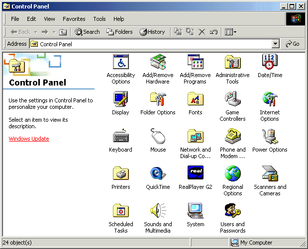 Windows ME Control Panel (2000)